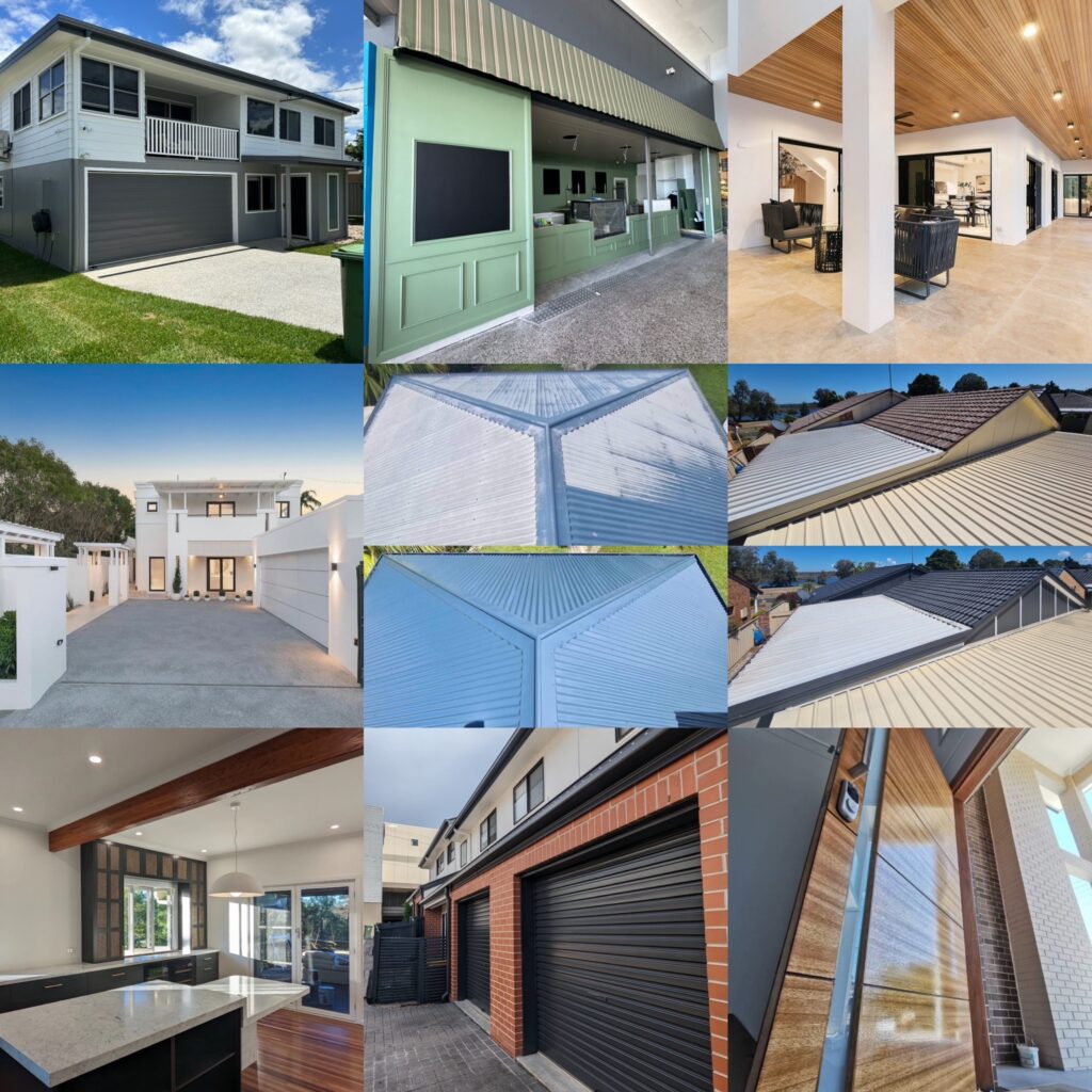 A collage of houses painted by Fine Fast Finishes on the sunshine coast