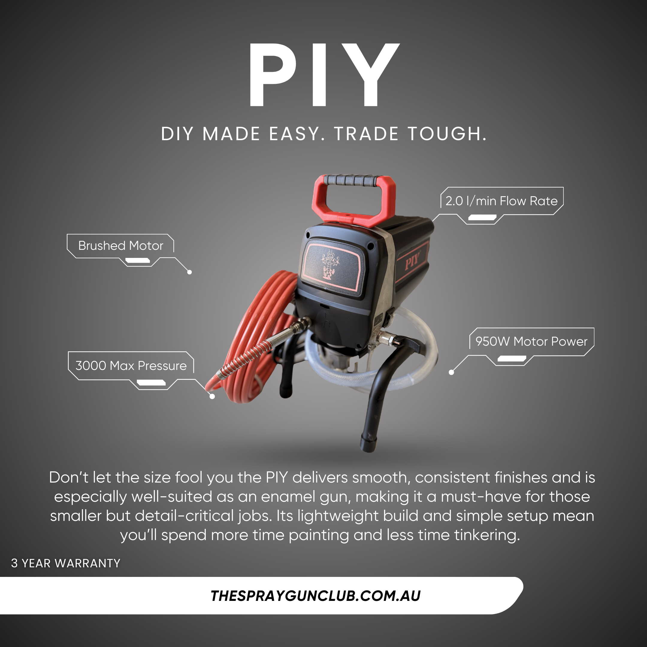 PIY Electric Airless Spray Gun Product Flyer
