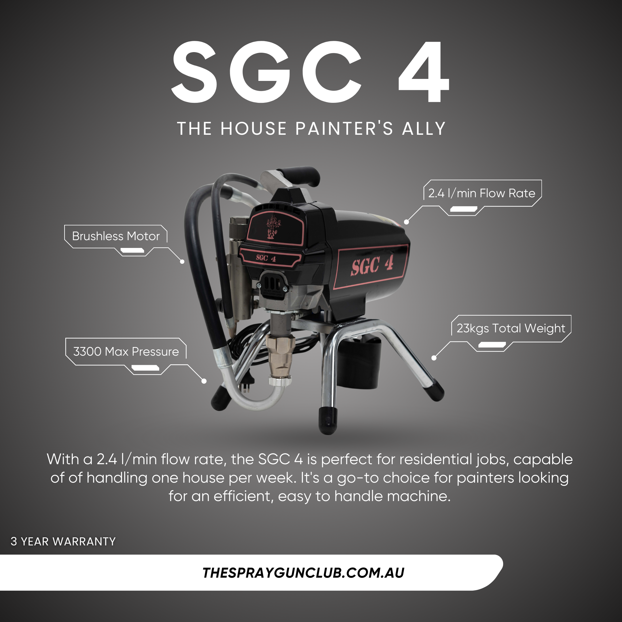 SGC 4 Electric Airless Spray Gun Product Flyer