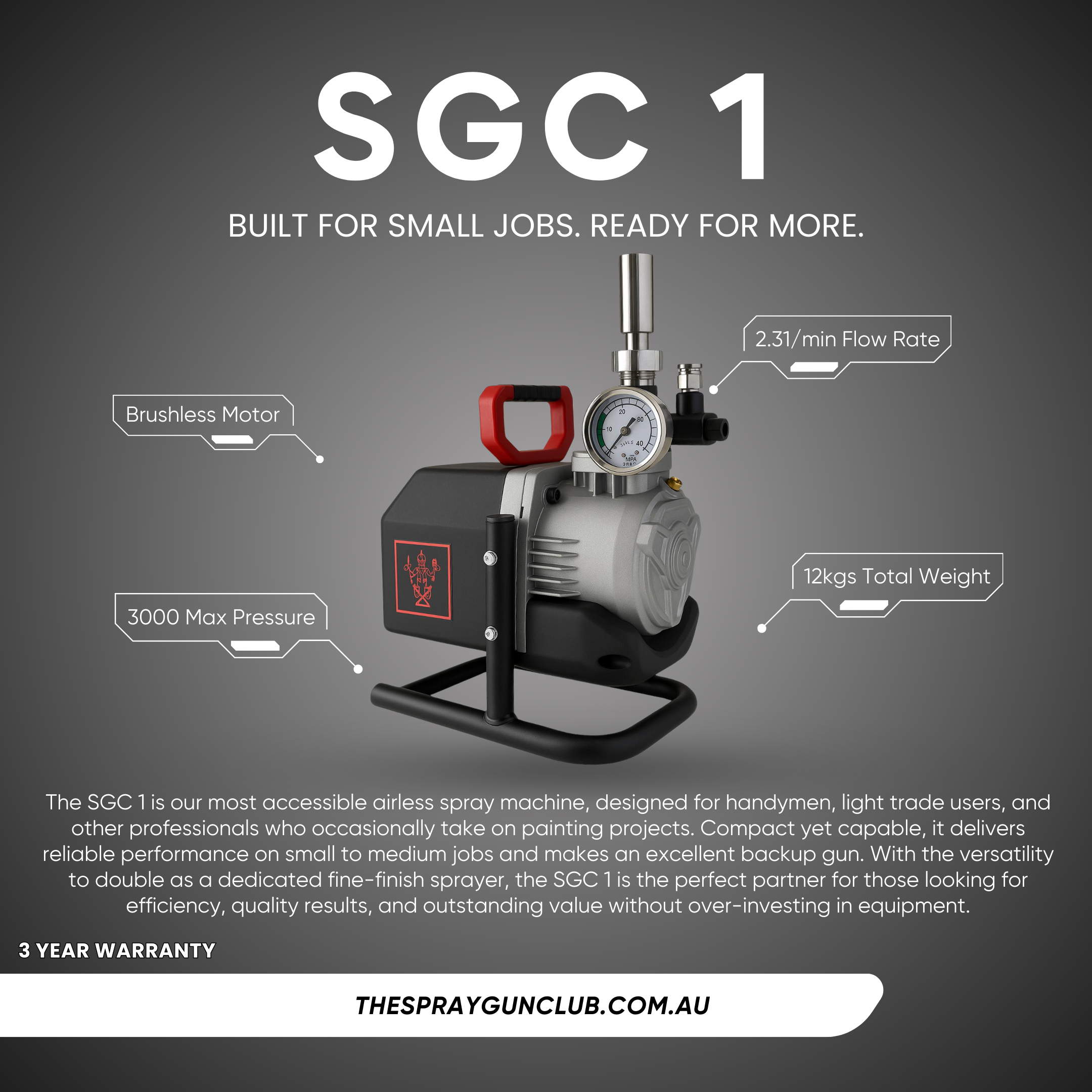 Electric Airless SGC1 Spray Gun Club Spray Gun